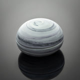 Large Porcelain Trinket Box with charcoal swirls through the clay