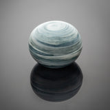 Large Porcelain Trinket Box with green swirls through the clay