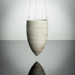 Charming Porcelain Hanging Vase with swirls of golden brown colour through the clay