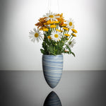 Charming Porcelain Hanging Flower Vase with swirls of soft red colour through the clay