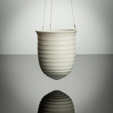 Fine Porcelain Hanging Vase with a deep ridged design