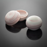 Porcelain Trinket Boxes with soft red swirls through the clay